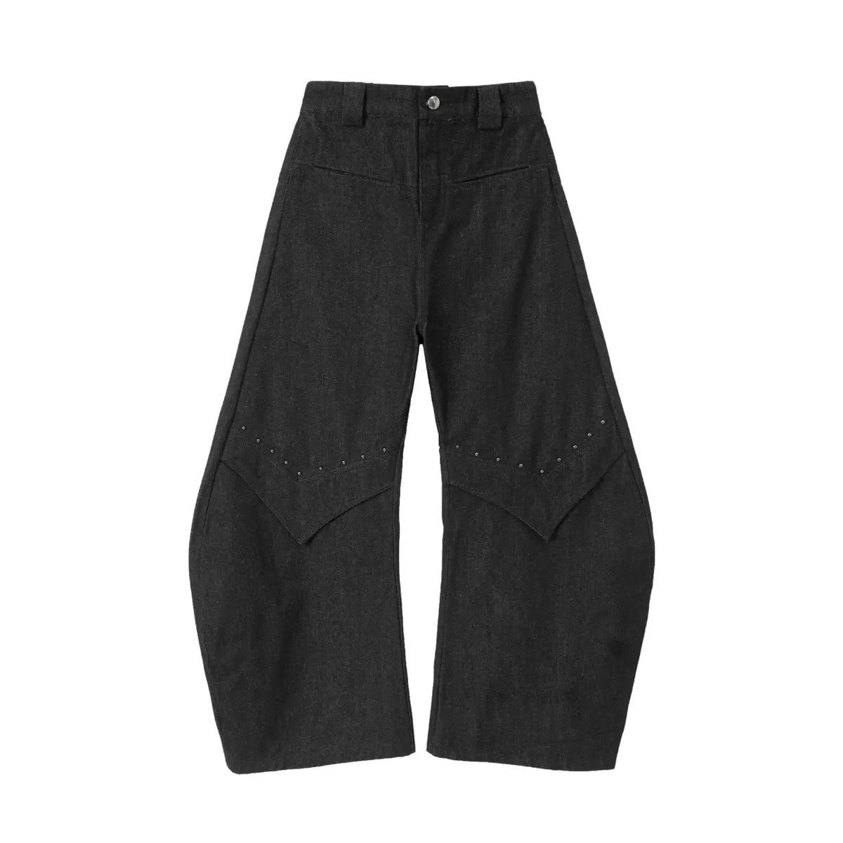 Y OFFICIAL Rivet Detail Scimitar Jeans in Gray