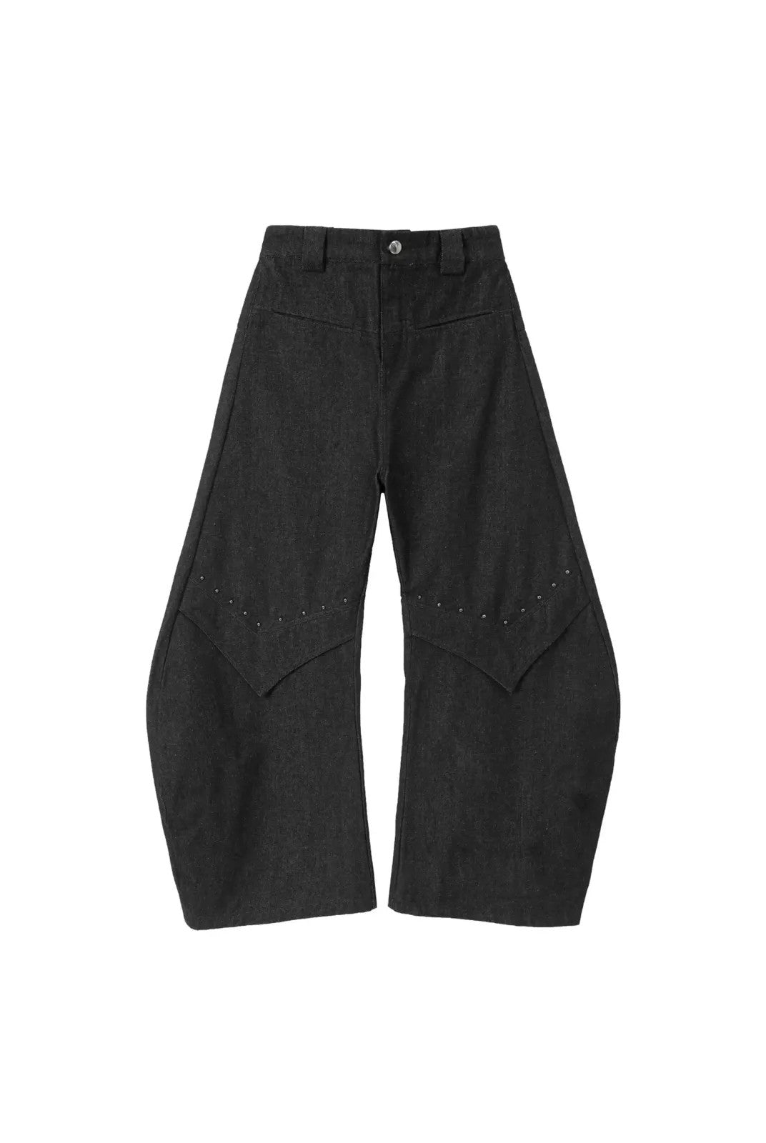 Y OFFICIAL Rivet Detail Scimitar Jeans in Gray