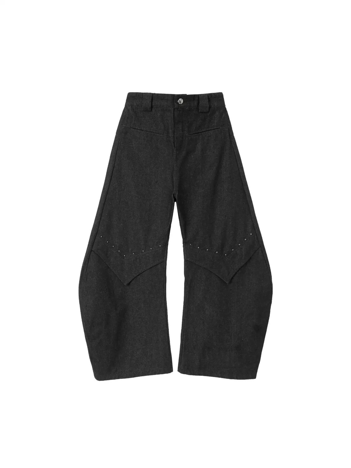 Y OFFICIAL Rivet Detail Scimitar Jeans in Gray