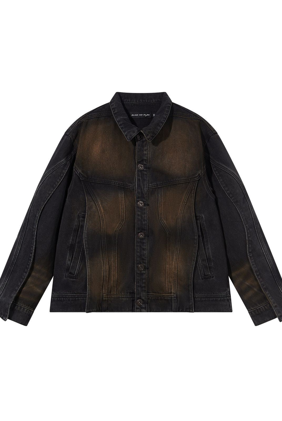 BLINDNOPLAN Mud Wash Structural Denim Jacket in Gray