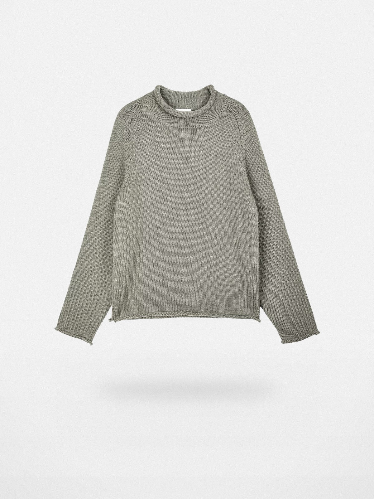 Simple Project Rolled Hem Shepherd Sweater in Olive