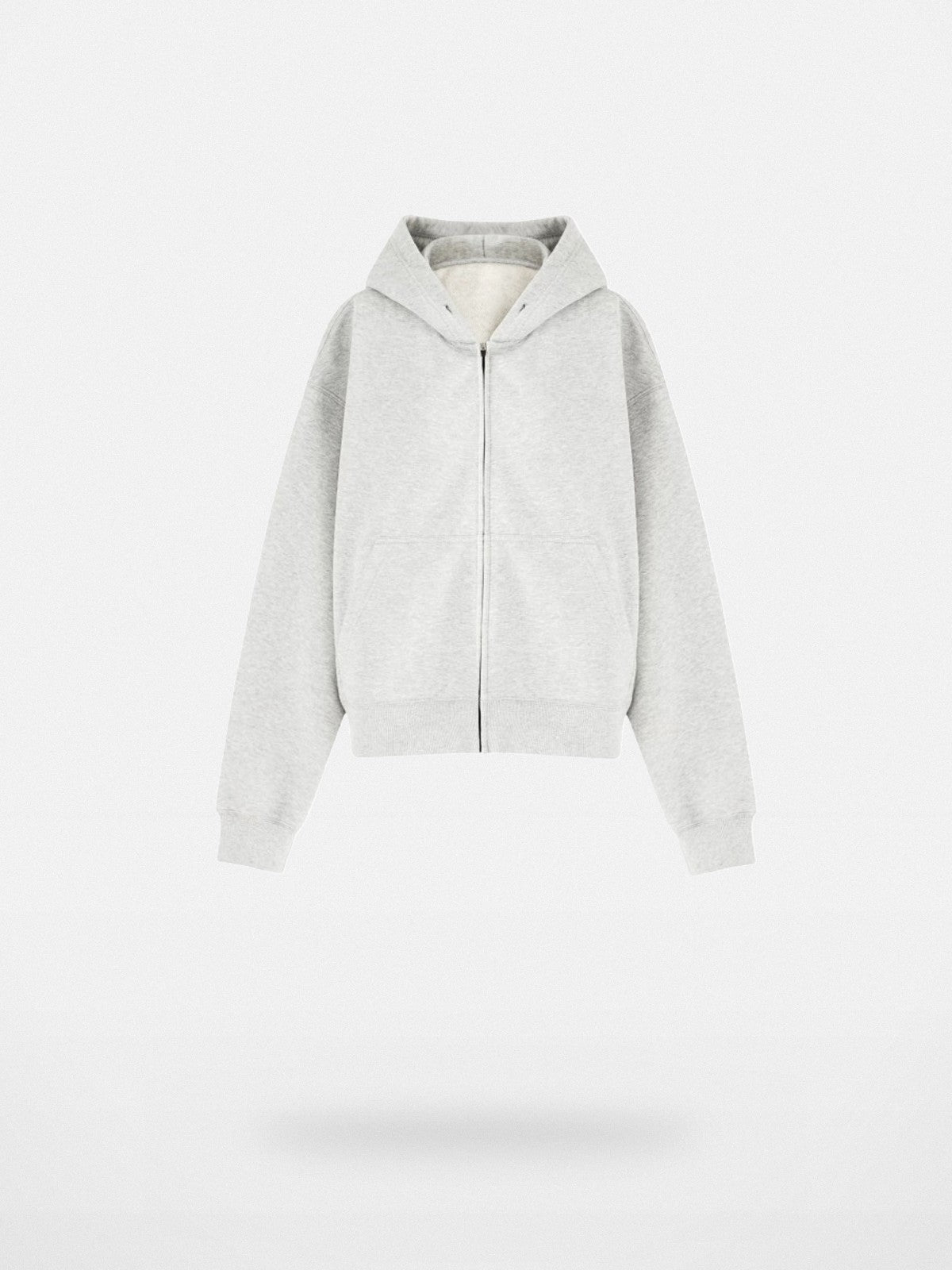 VLABMADE Boxy Cropped Zip Up Hoodie in Gray