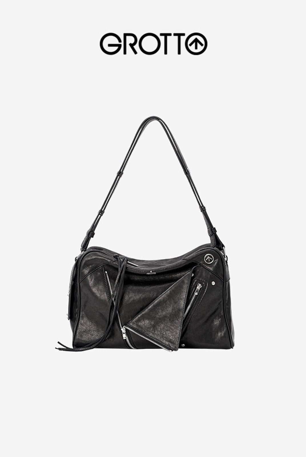 Grotto SoftCollar Vegetable Tanned Leather Bowling Bag in Brown