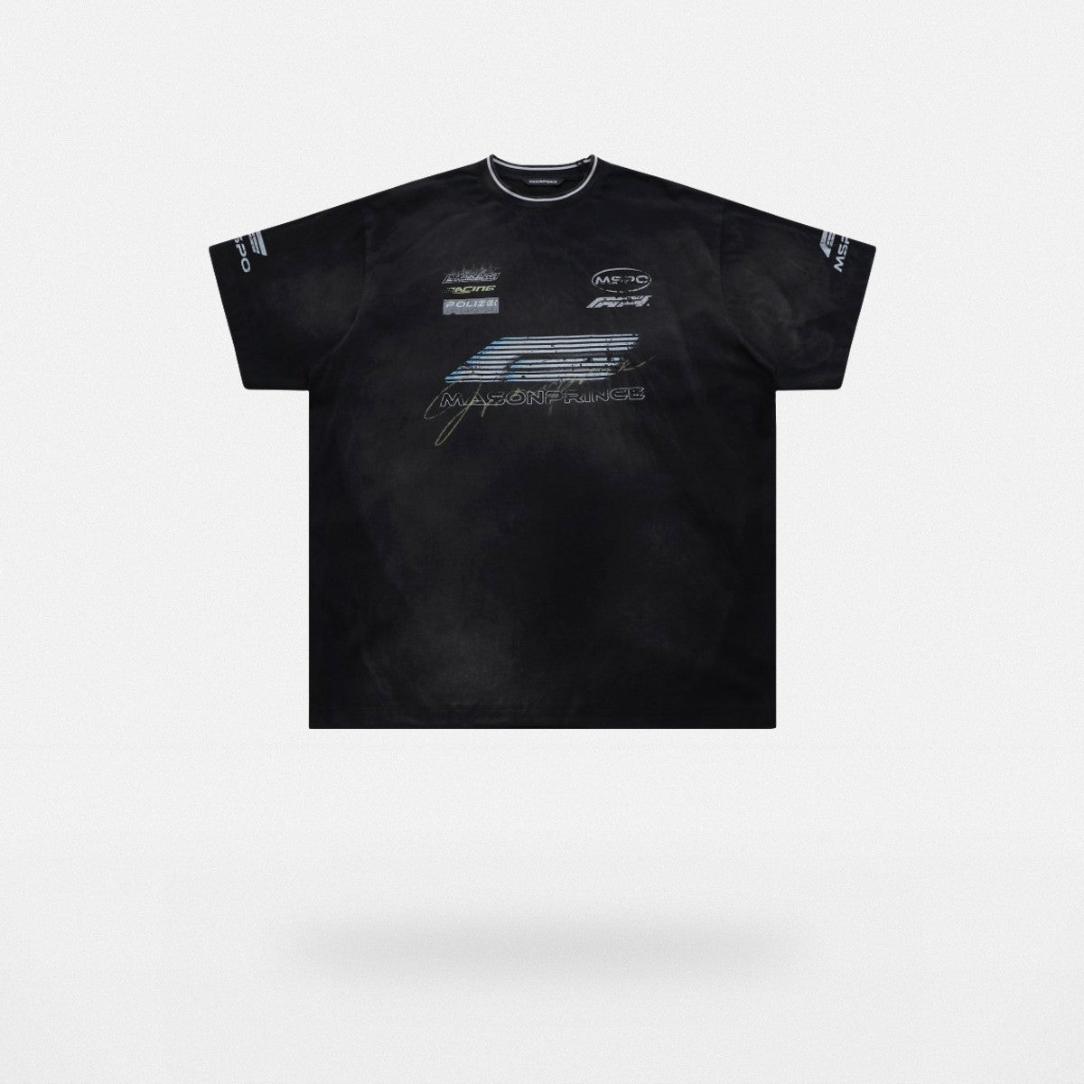 MASONPRINCE 10th Anniversary Racing T Shirt in Black