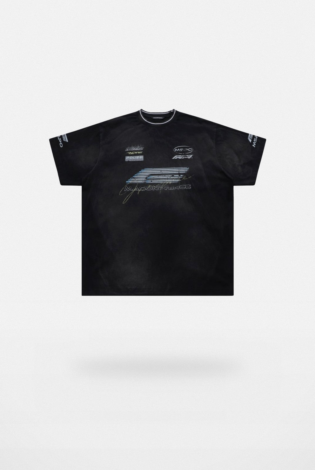 MASONPRINCE 10th Anniversary Racing T Shirt in Black#color_black