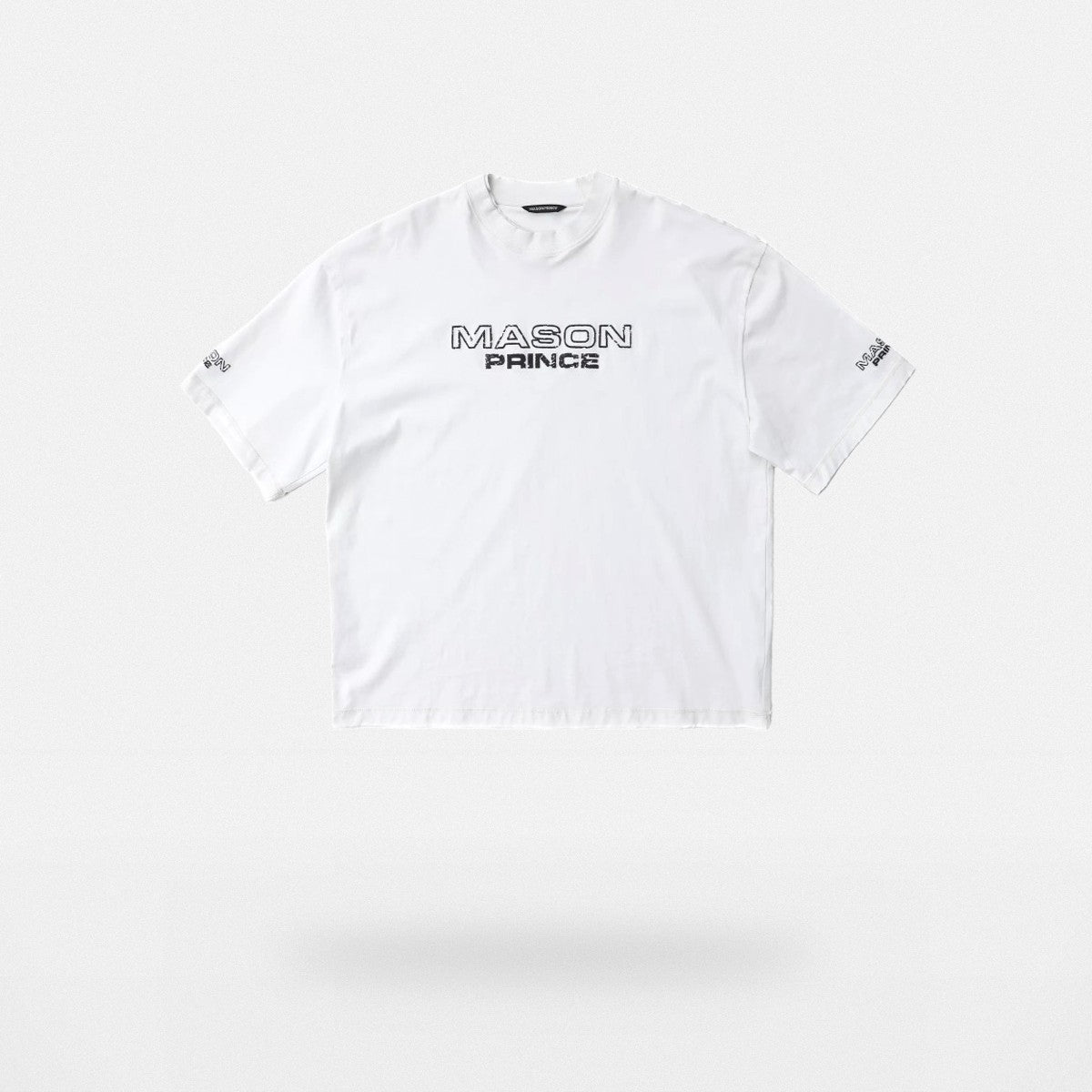 MASONPRINCE Double Layer Collar Embroidered Tee in White