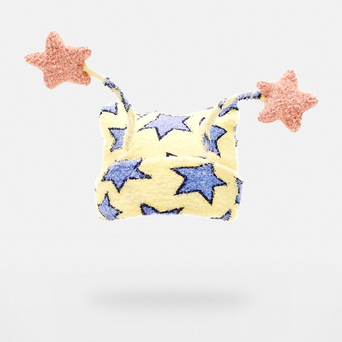 CFIERCE Star Antennae Fuzzy Beanie in Yellow