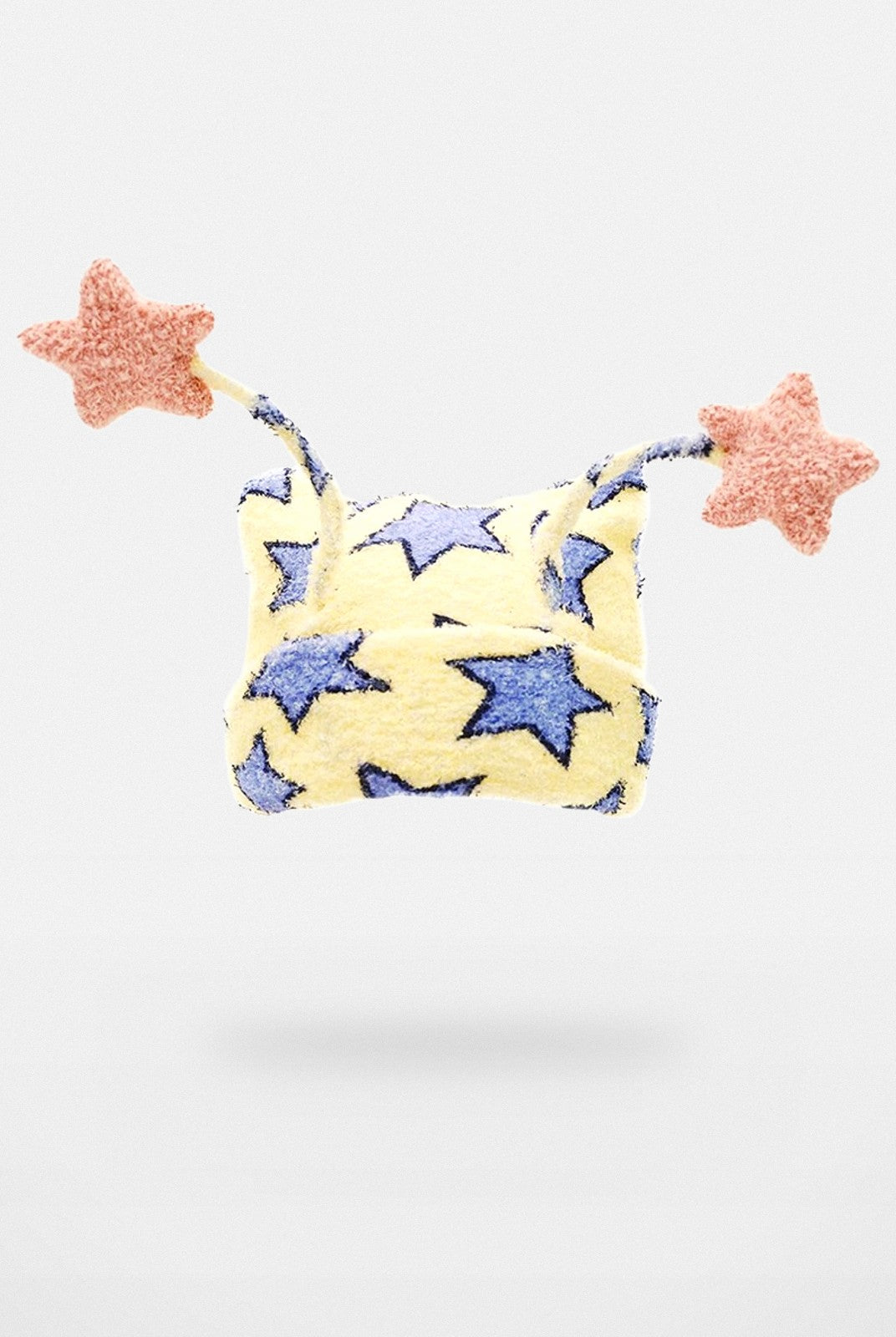 CFIERCE Star Antennae Fuzzy Beanie in Yellow
