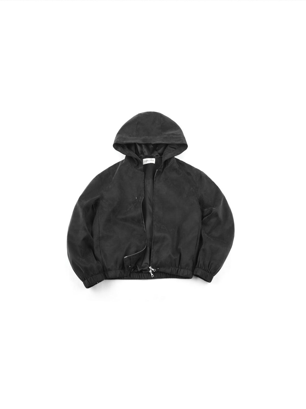 AFterTaste Sand Washed Cupro Hooded Jacket in Black