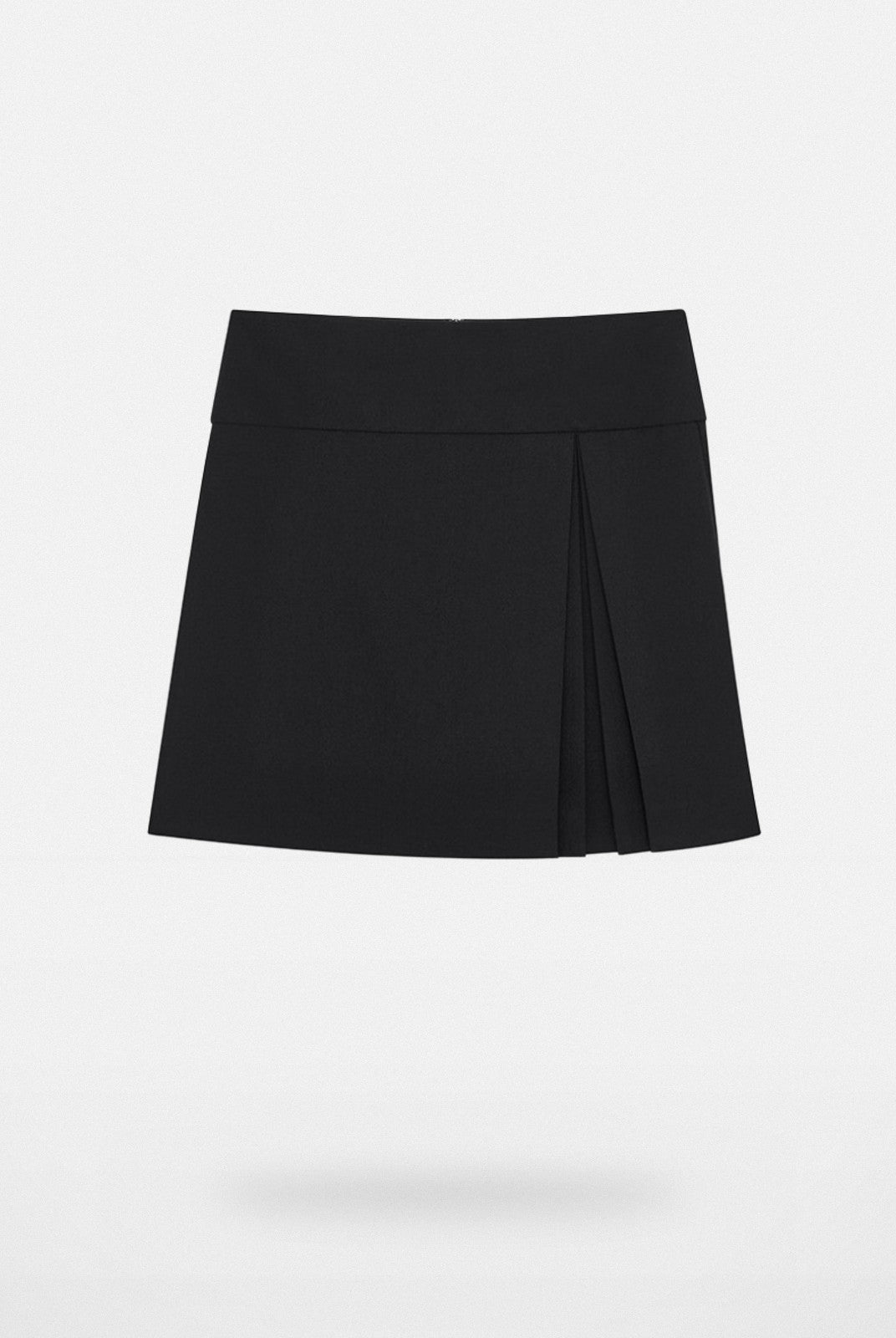 SHUSHUTONG Lamb Wool Side Slit Mini Skirt in Black