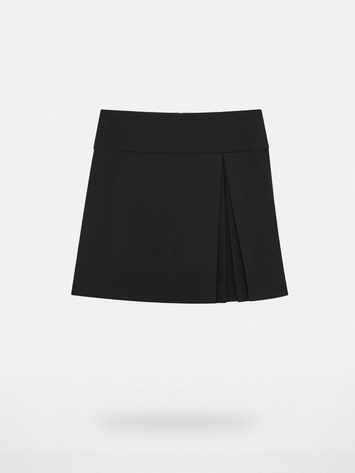 SHUSHUTONG Lamb Wool Side Slit Mini Skirt in Black