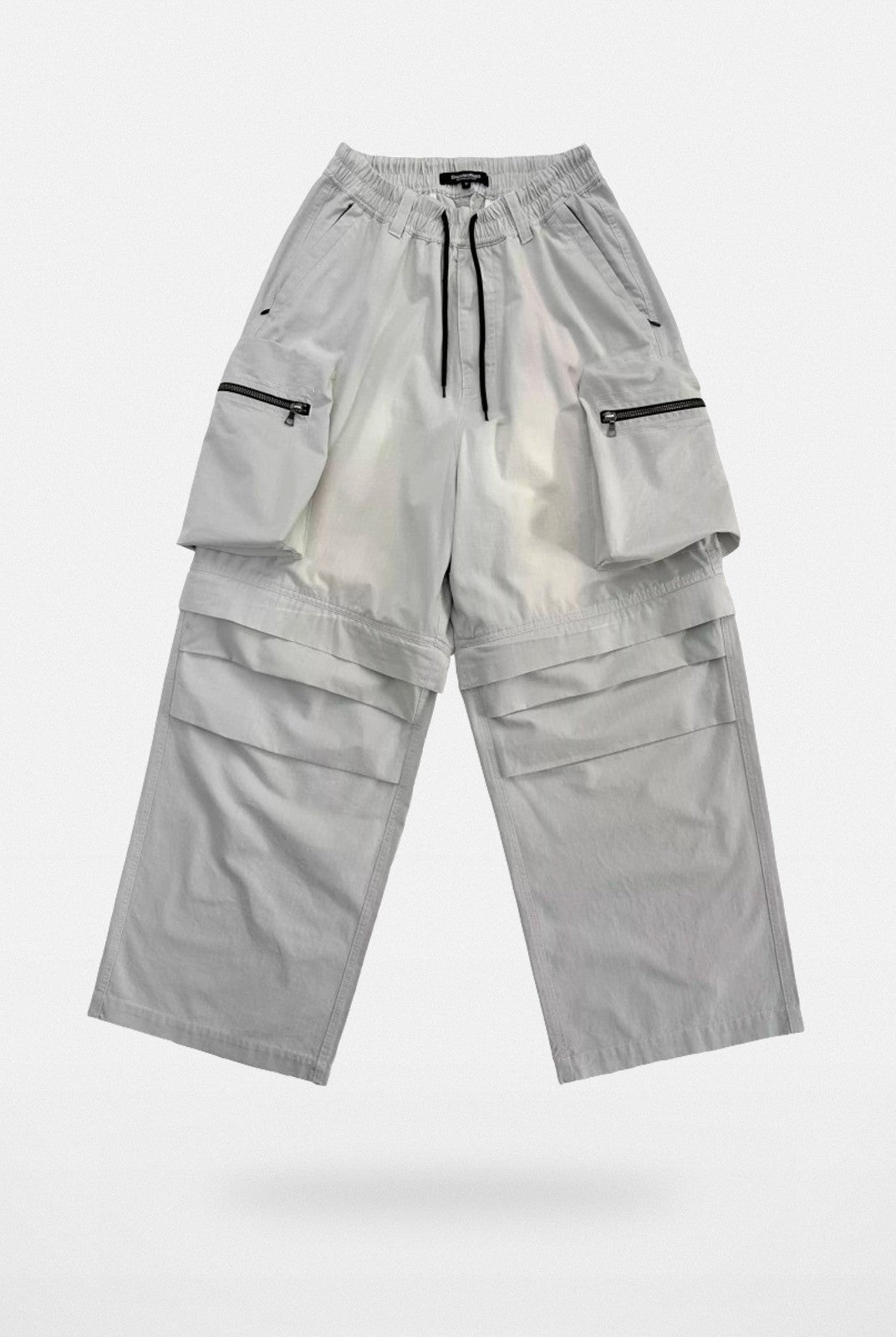 UNKNOWNWORLD Detachable Wide Leg Cargo Pants in Gray