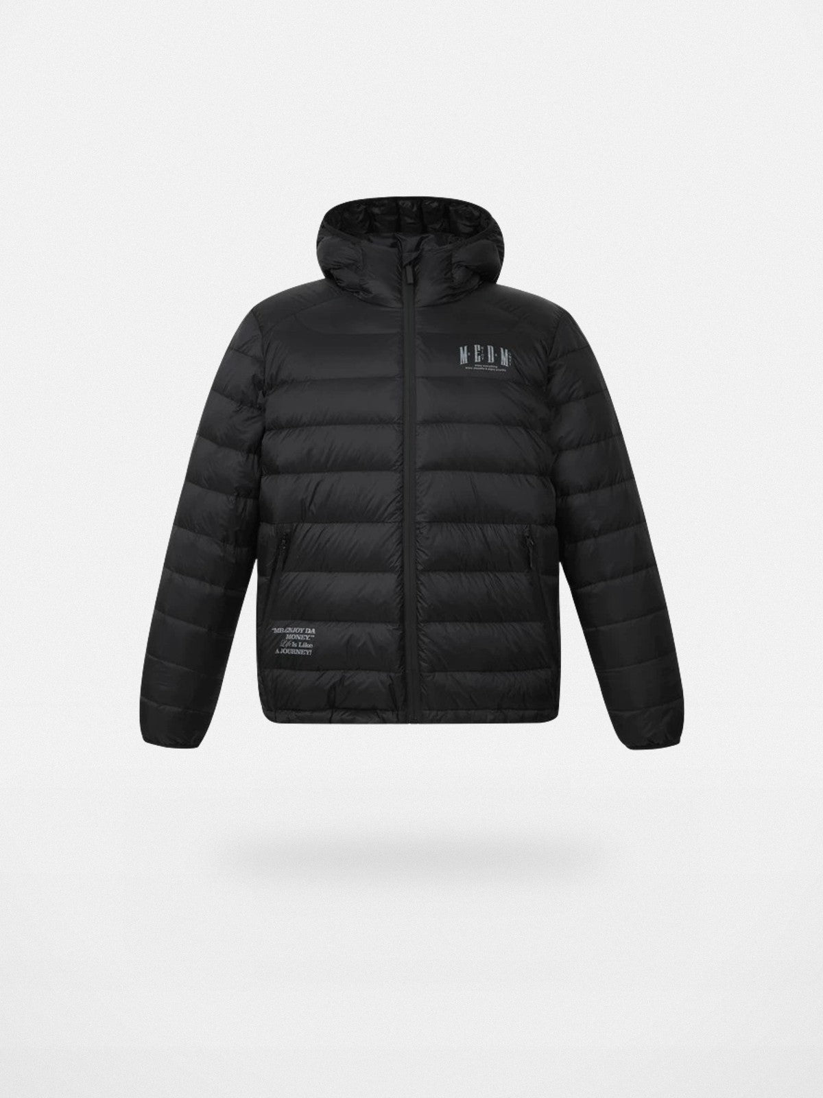 MEDM Waterproof Goose Down Hooded Puffer in Black