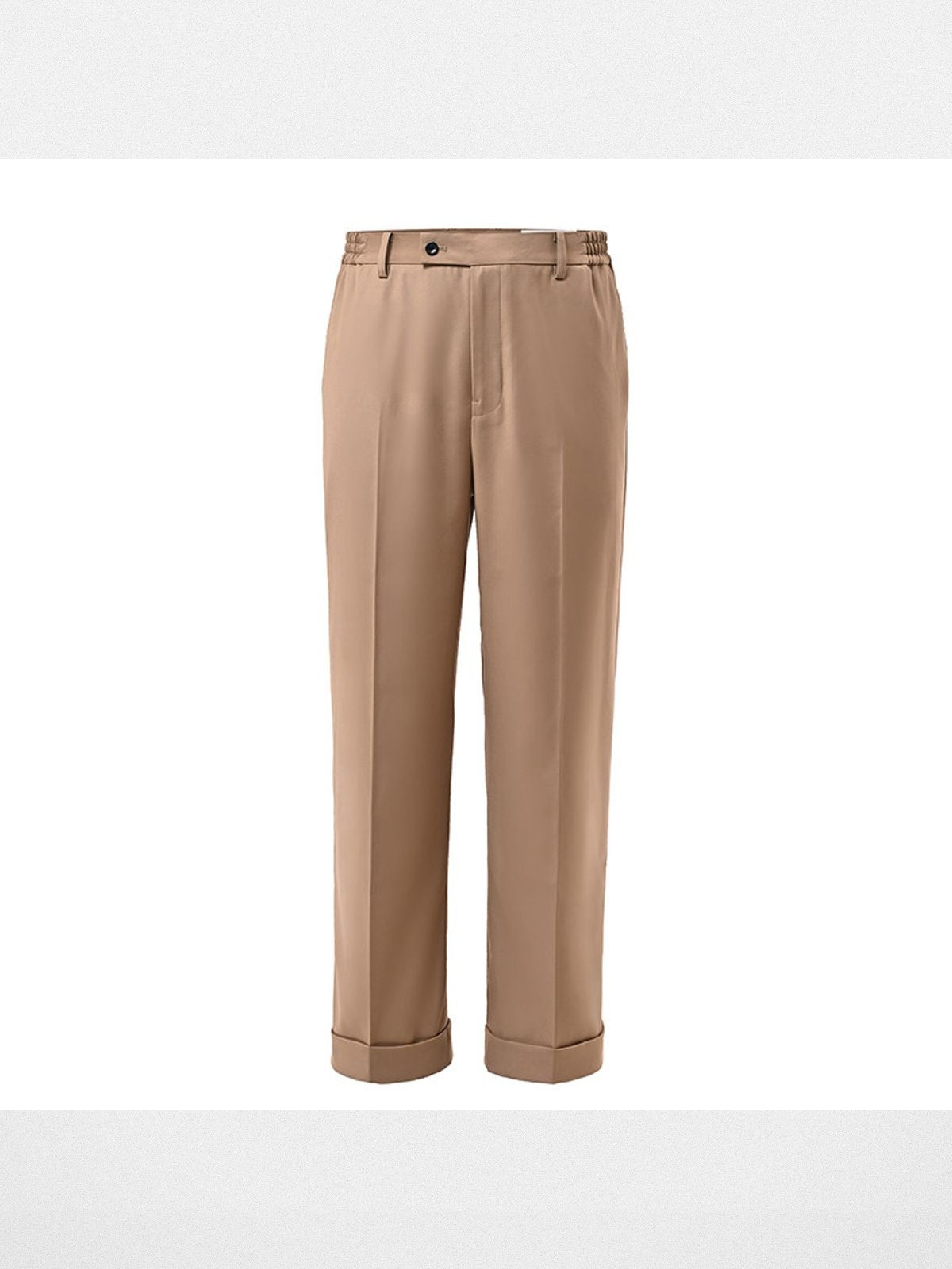 Roolrren Homme Heavyweight Cotton Wide Leg Trousers in Beige