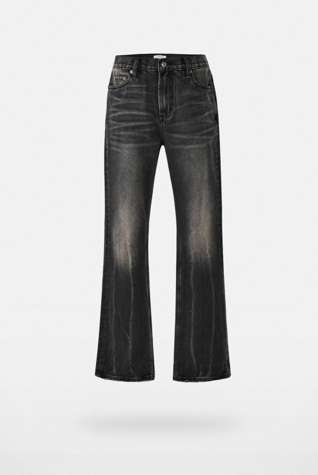 VLABMADE Washed Black Micro Flare Jeans in Black