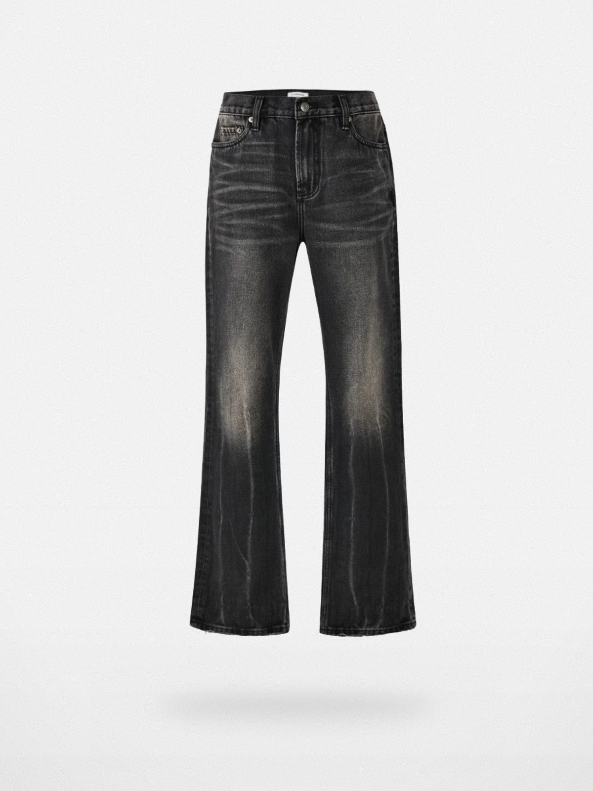 VLABMADE Washed Black Micro Flare Jeans in Black