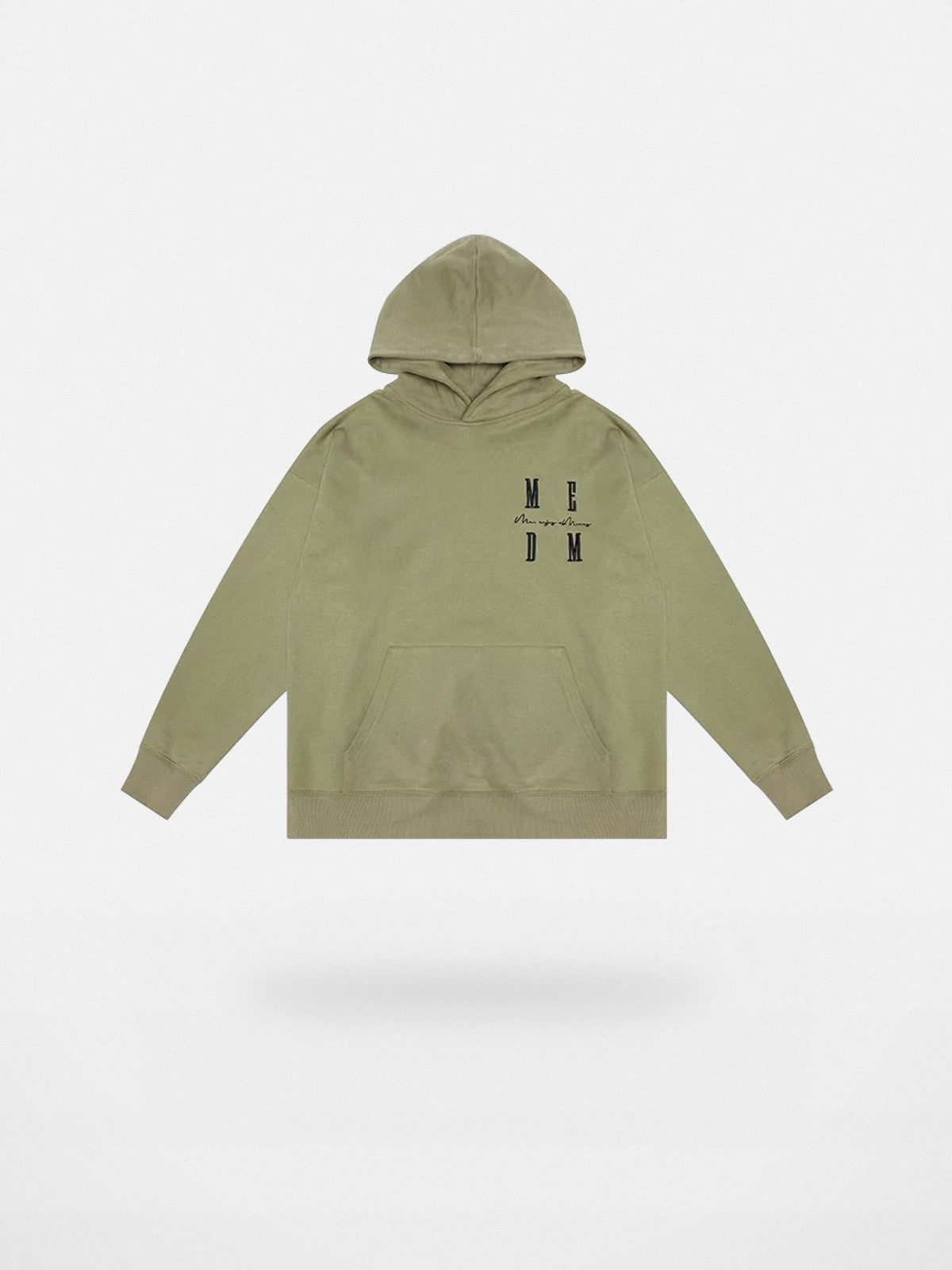 MEDM Embroidered Logo Hoodie in Oatmeal