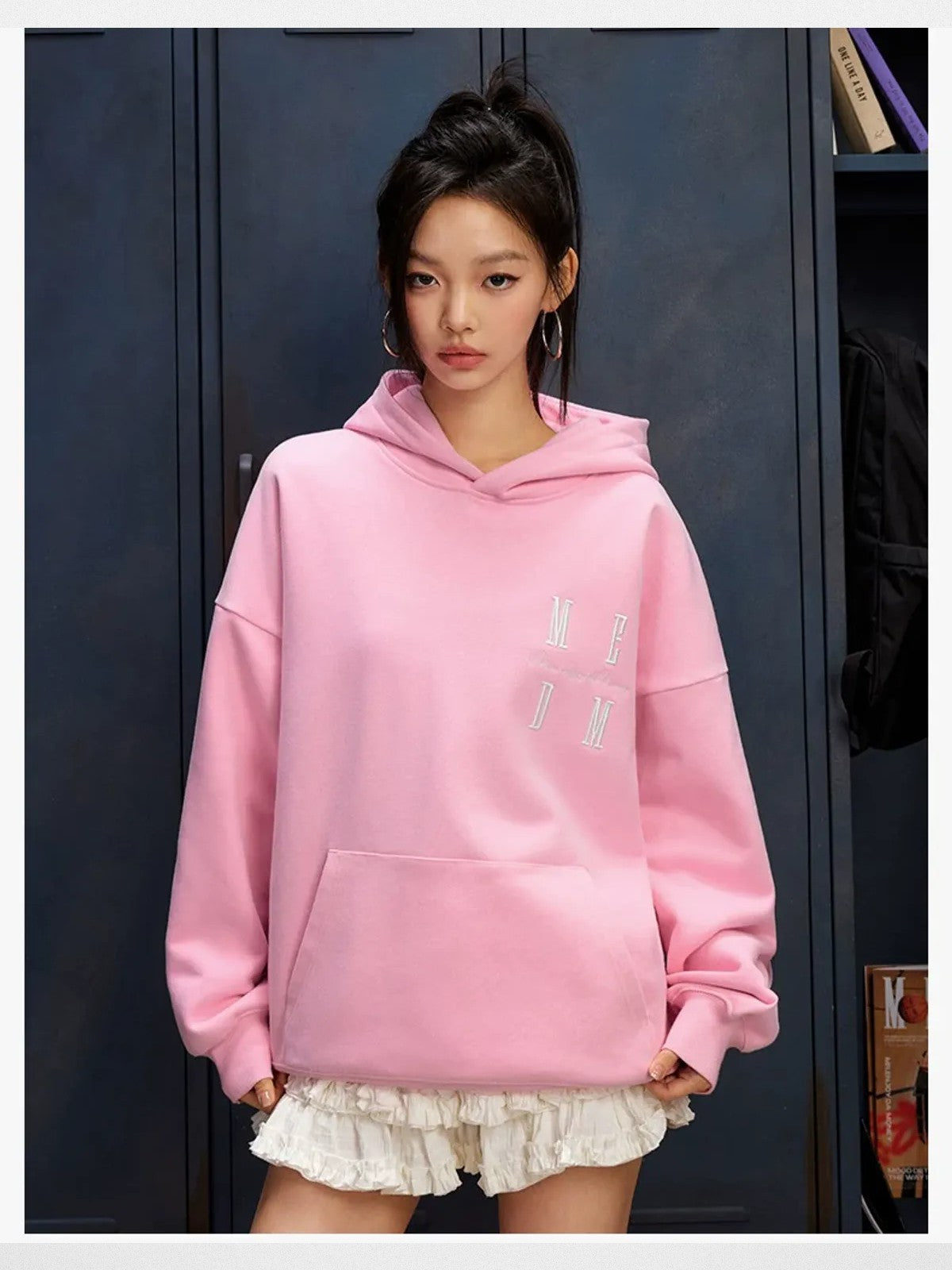 MEDM Embroidered Logo Hoodie in Olive