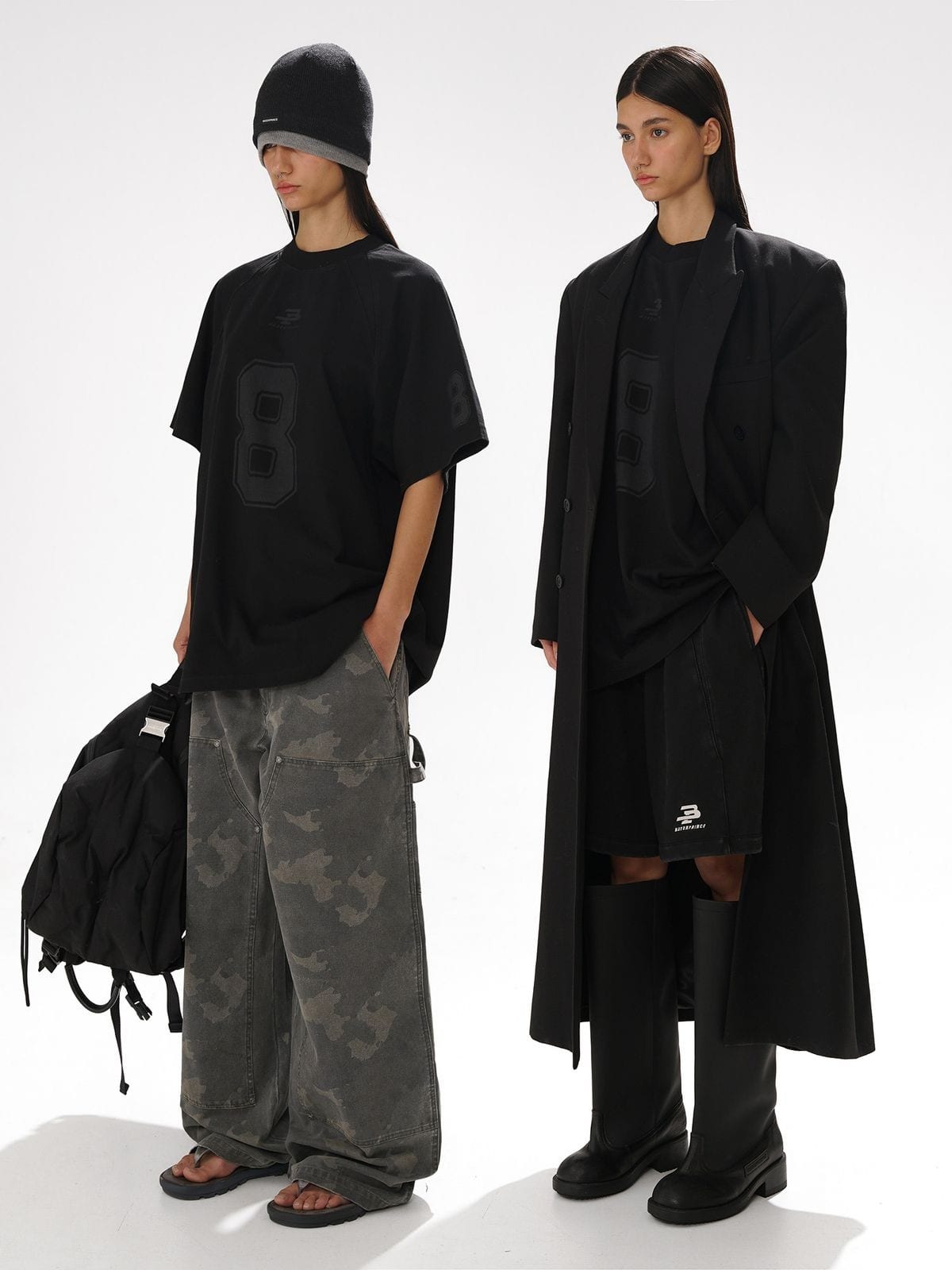 MasonPrince No 8 Combed Cotton Jersey T Shirt in Black - On Female Model