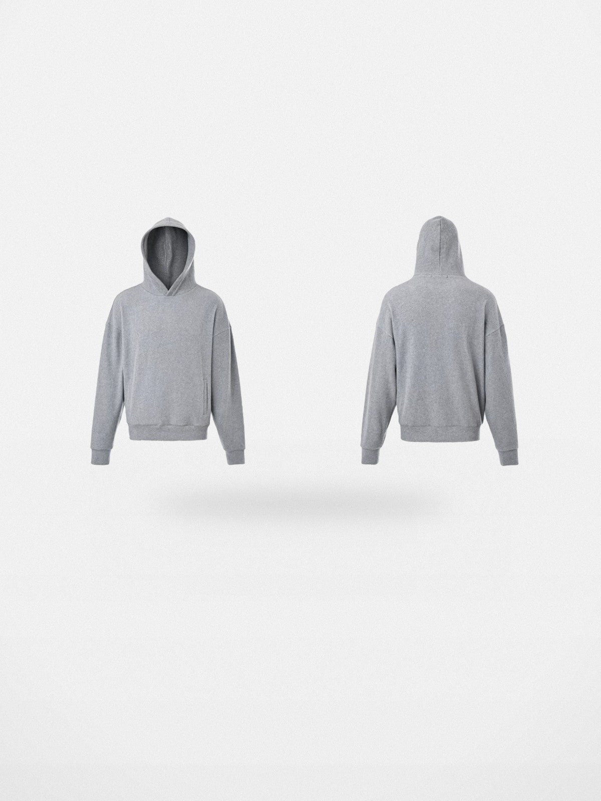 Roolrren Homme Textured Cotton Hoodie in Gray