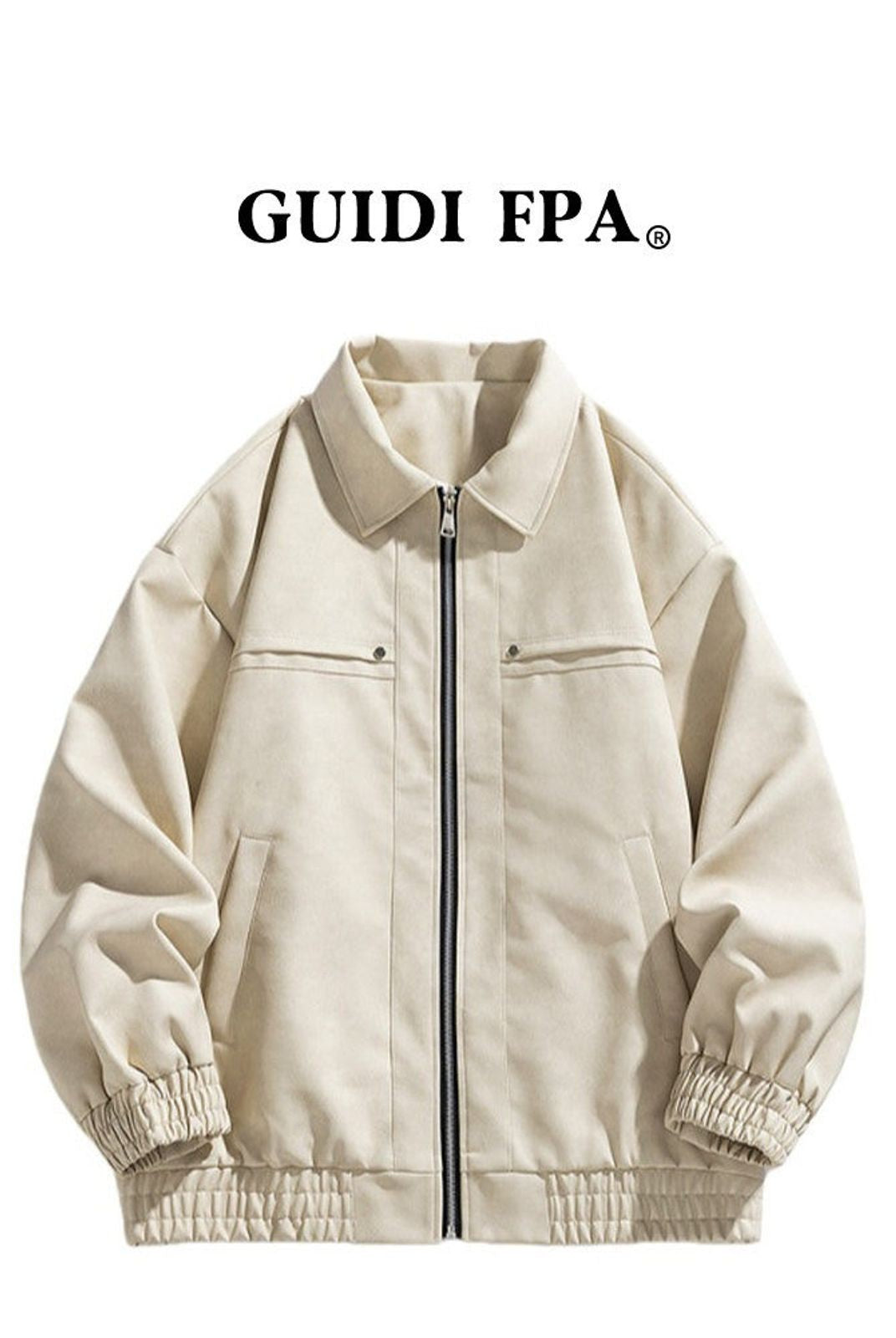 FPA Store Faux Leather Zip Jacket in Cream