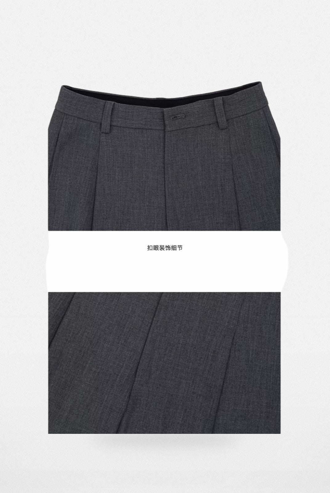 MASONPRINCE Pleated Curved Leg Trousers in Gray