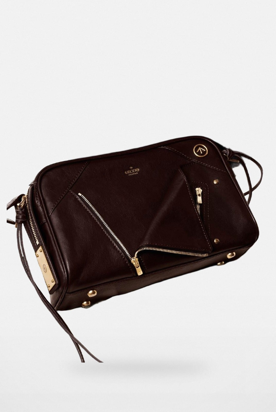 Grotto SoftCollar Vegetable Tanned Leather Bowling Bag in Brown