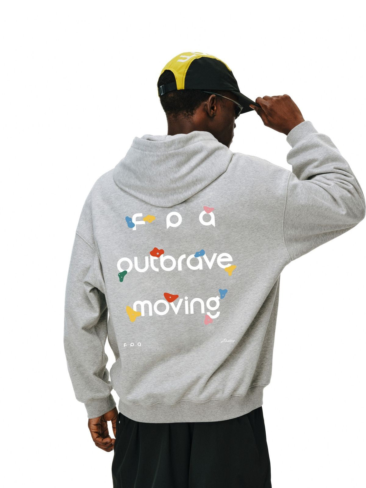 FPA Heavyweight Graphic Hoodie in Gray - On Model