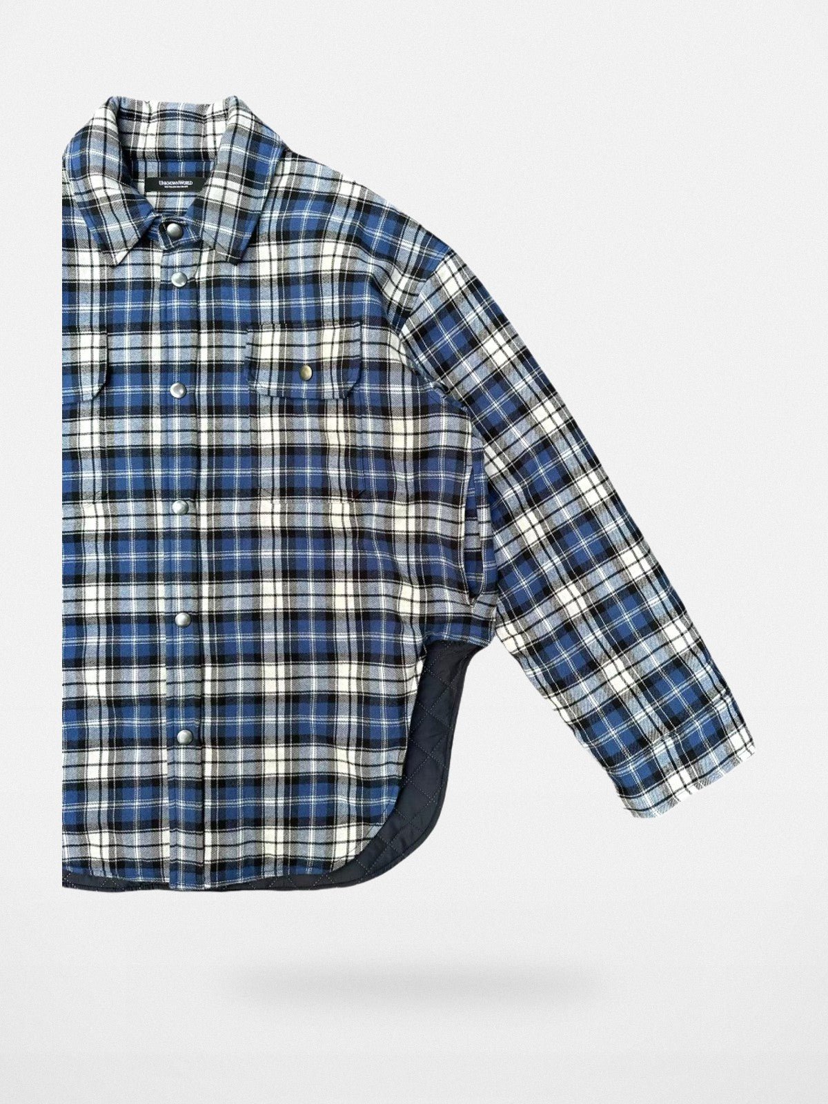 UNKNOWNWORLD Oversized Padded Flannel Shirt in White