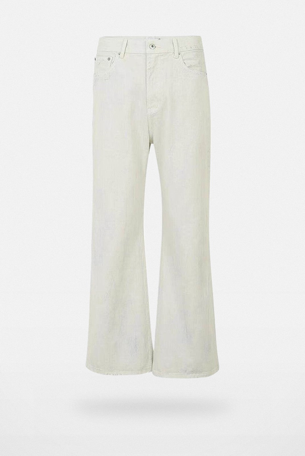 AFterTaste Bone White Vintage Washed Micro Flare Jeans in Sky Blue