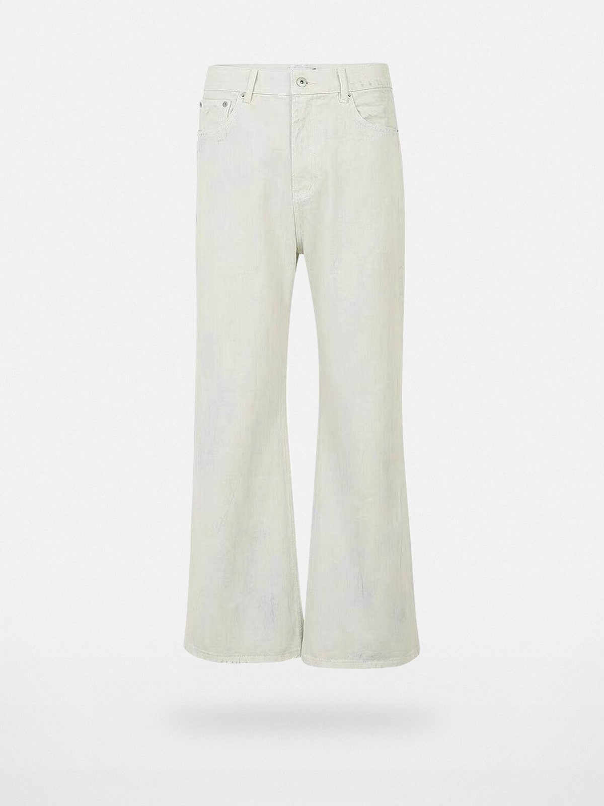 AFterTaste Bone White Vintage Washed Micro Flare Jeans in Sky Blue