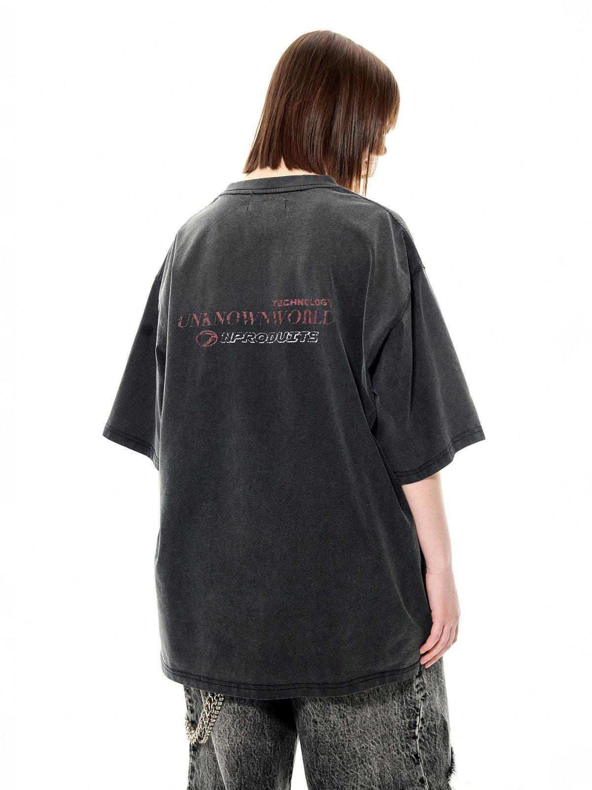UNKNOWNWORLD Distressed Scorpion Graphic Tee in Black - On Model