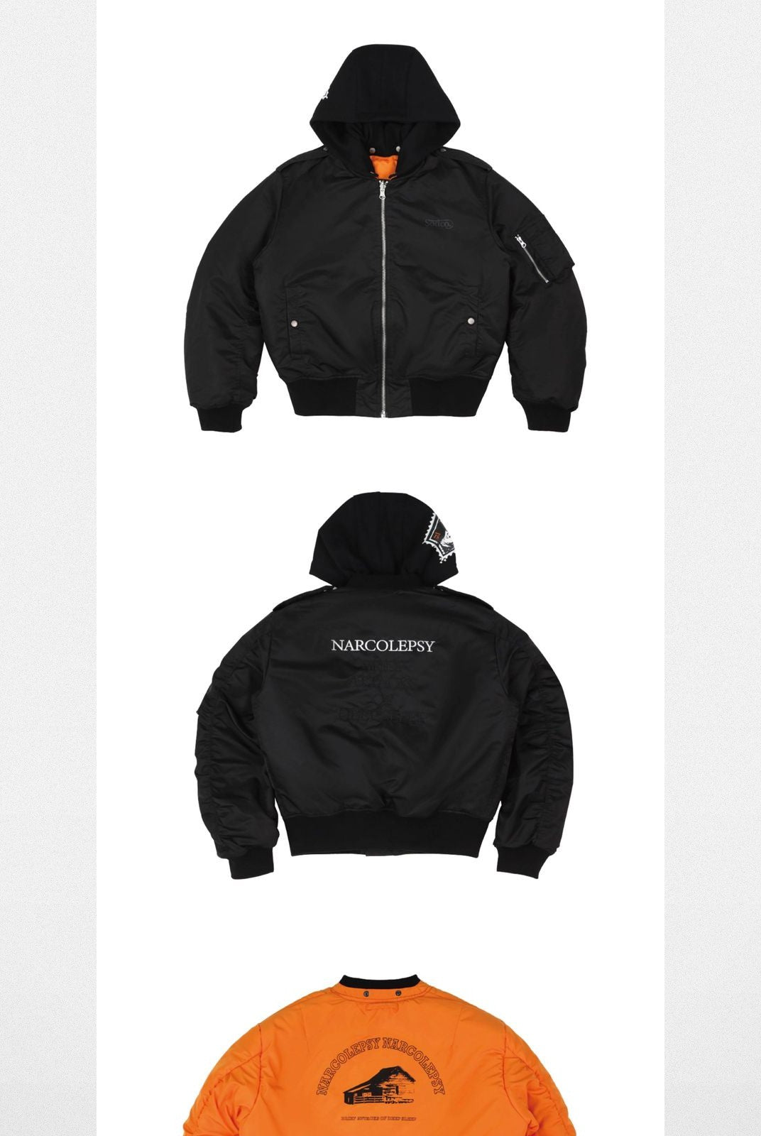 SOD Online Store Narcoleptic Hooded Bomber Jacket in Black