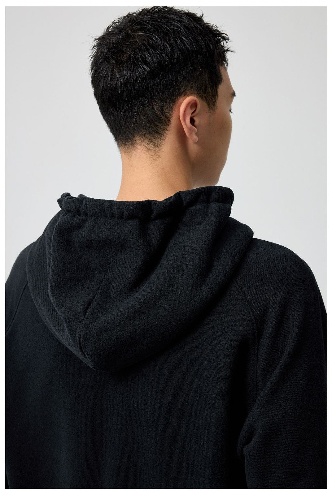 Simple Project Cotton Blend Zip Up Hoodie in Navy Blue - On Male Model