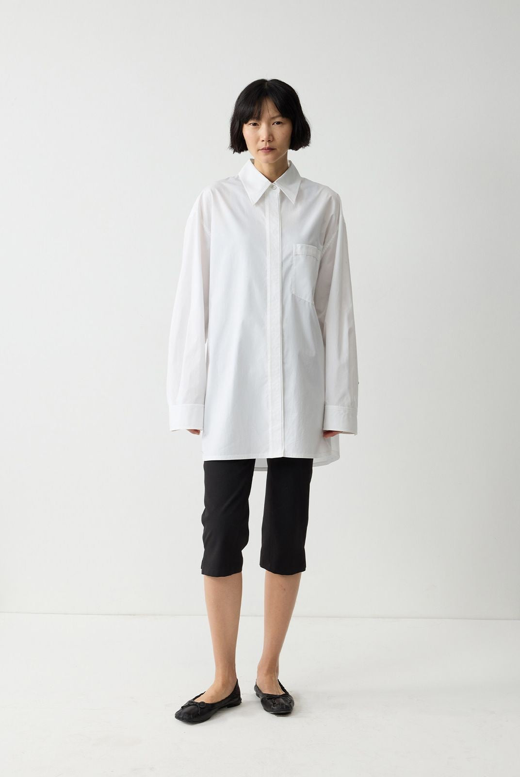 RandomPiece Micro Wrinkle Cropped Equestrian Pants in Black - On Model