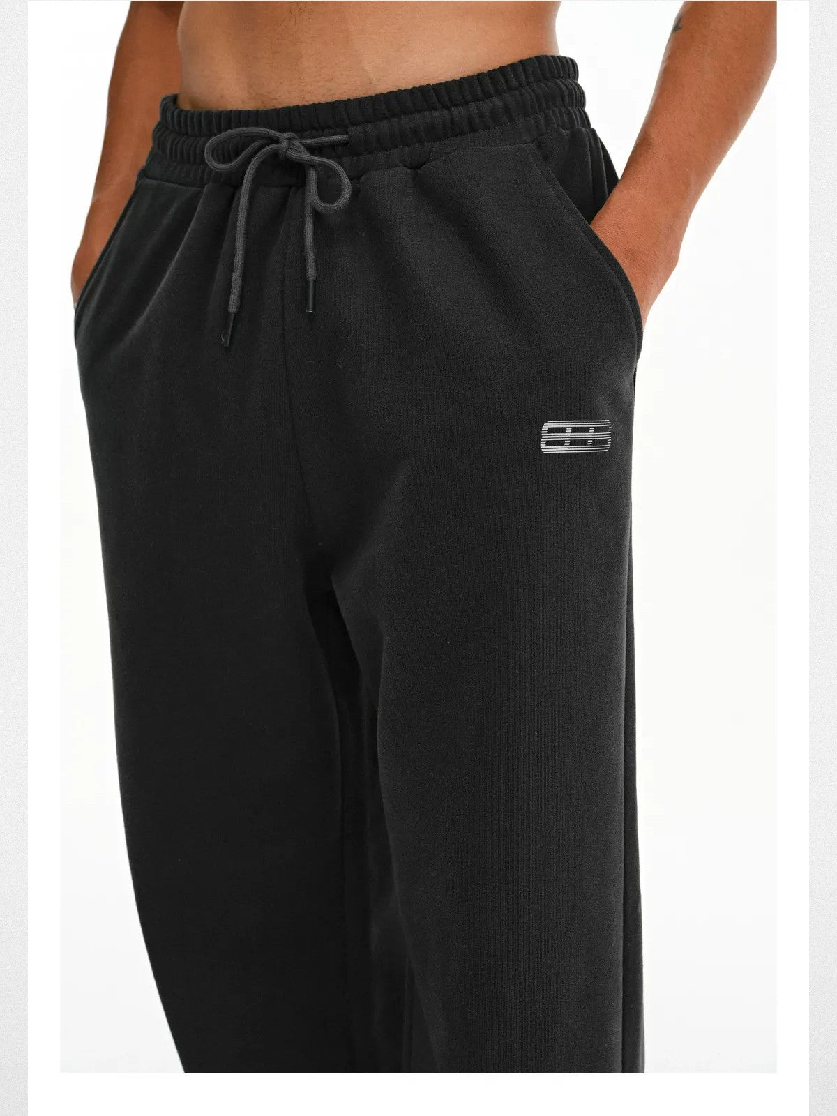 FPA Heavyweight Straight Leg Sweatpants in Black - On Model