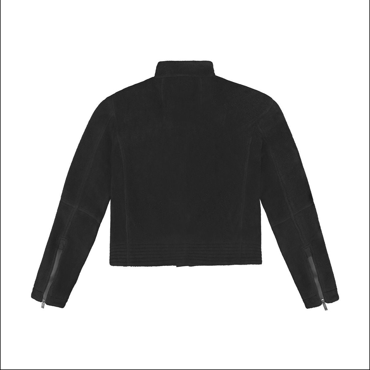FaxCopyExpress Detachable Pad Cropped Fleece Jacket in Black