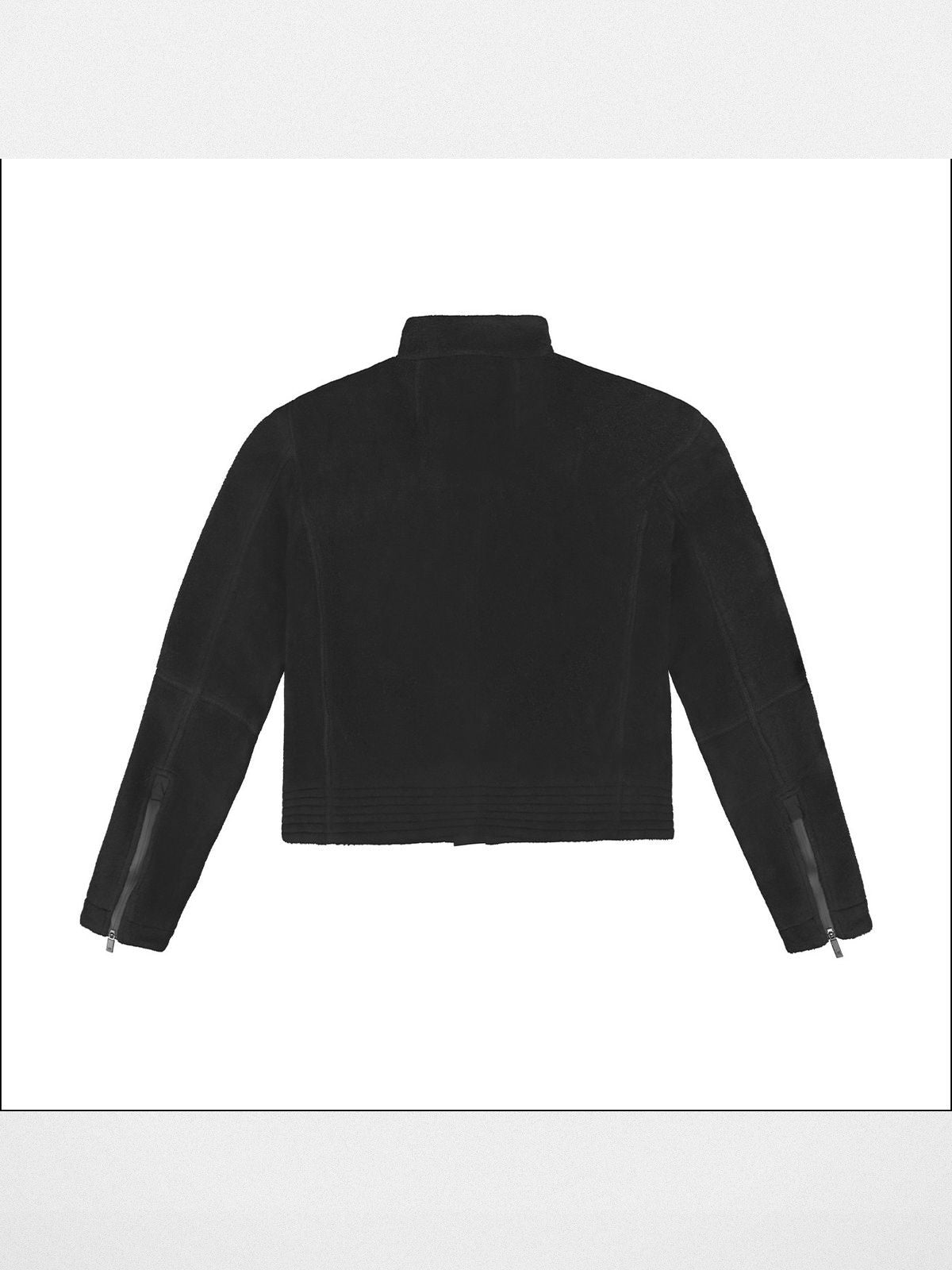 FaxCopyExpress Detachable Pad Cropped Fleece Jacket in Black