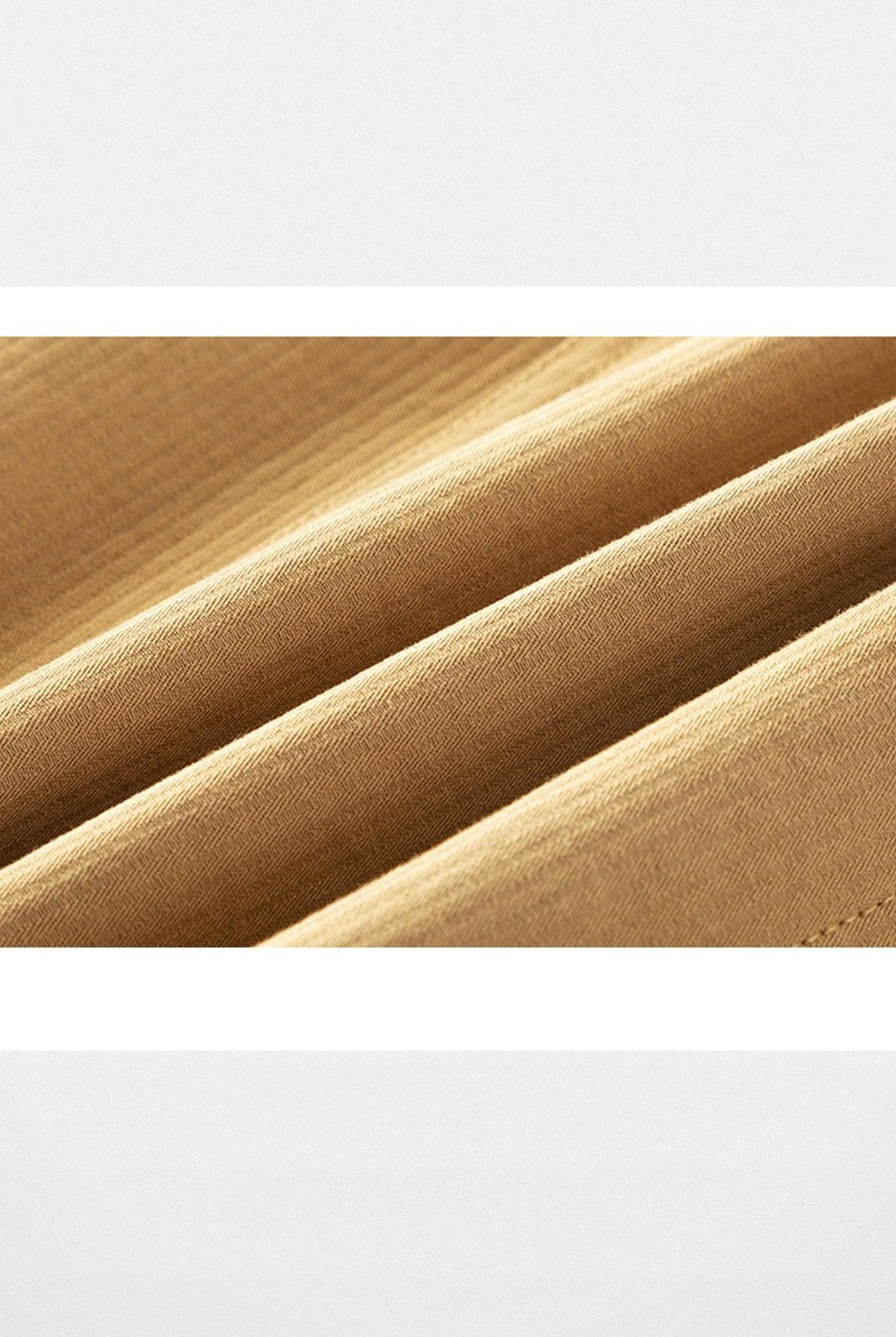 ACSENSE STUDIO Curved Panel Cotton Jacket in Khaki - Detail