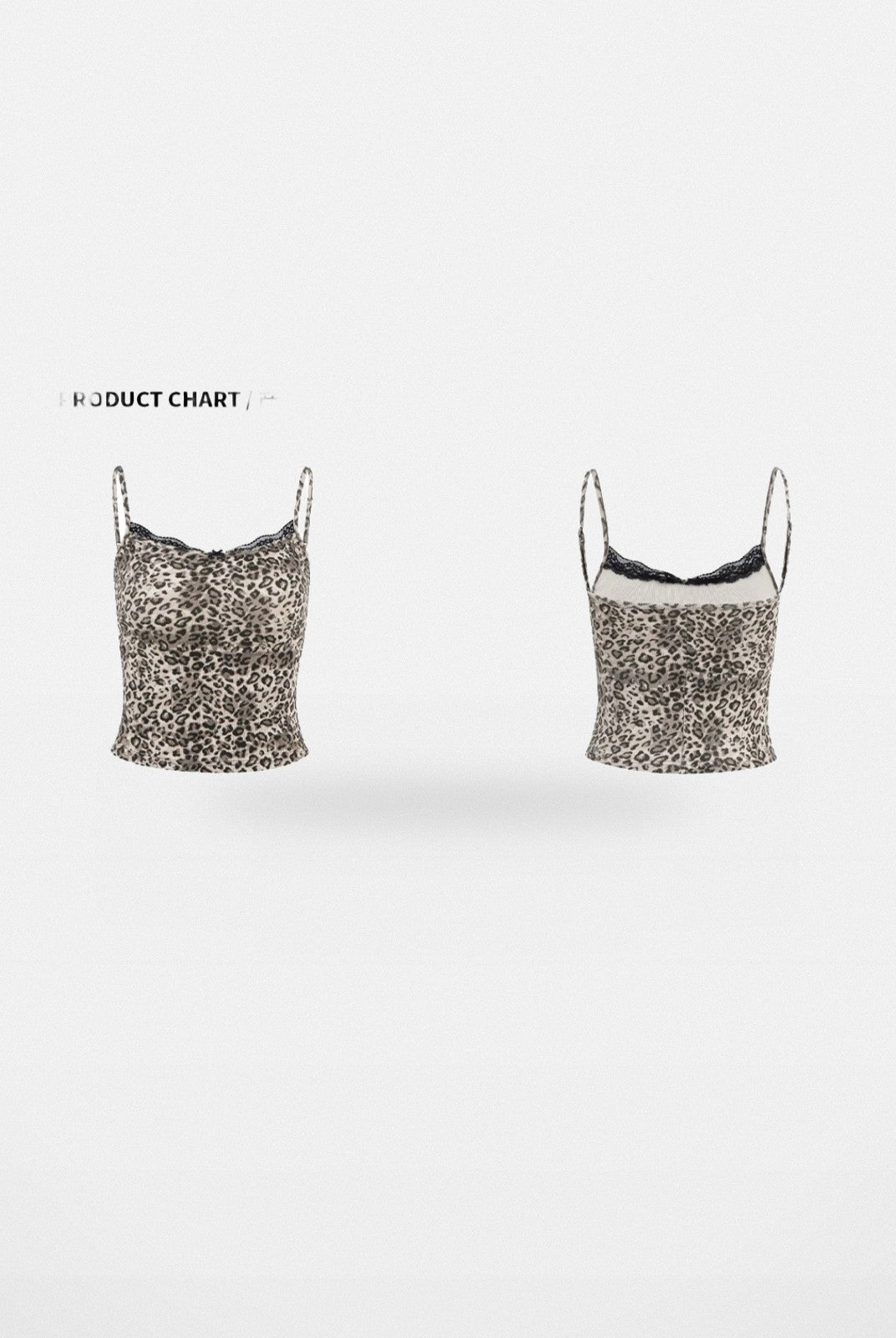 ARISEISM Leopard Print Lace Trim Cami in Beige