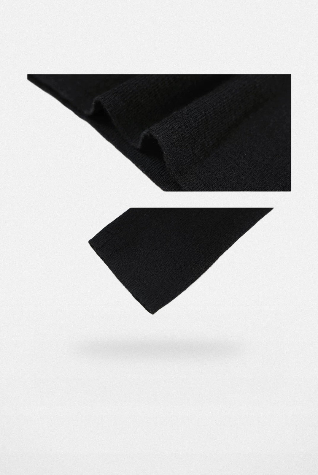 ARISEISM Ribbed Mock Neck Wool Blend Top in Black