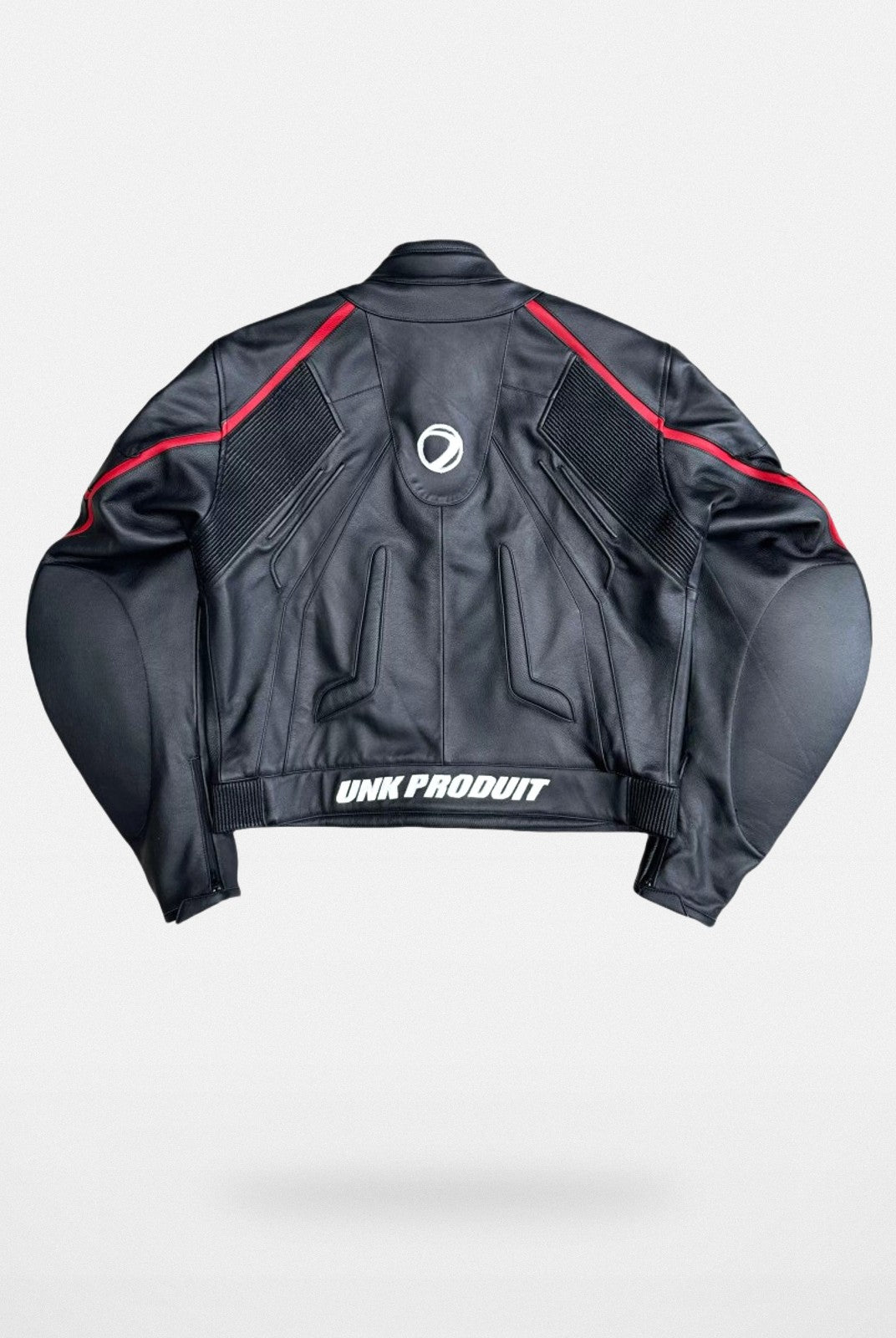 UNKNOWNWORLD Cowhide Leather Racing Jacket in Black
