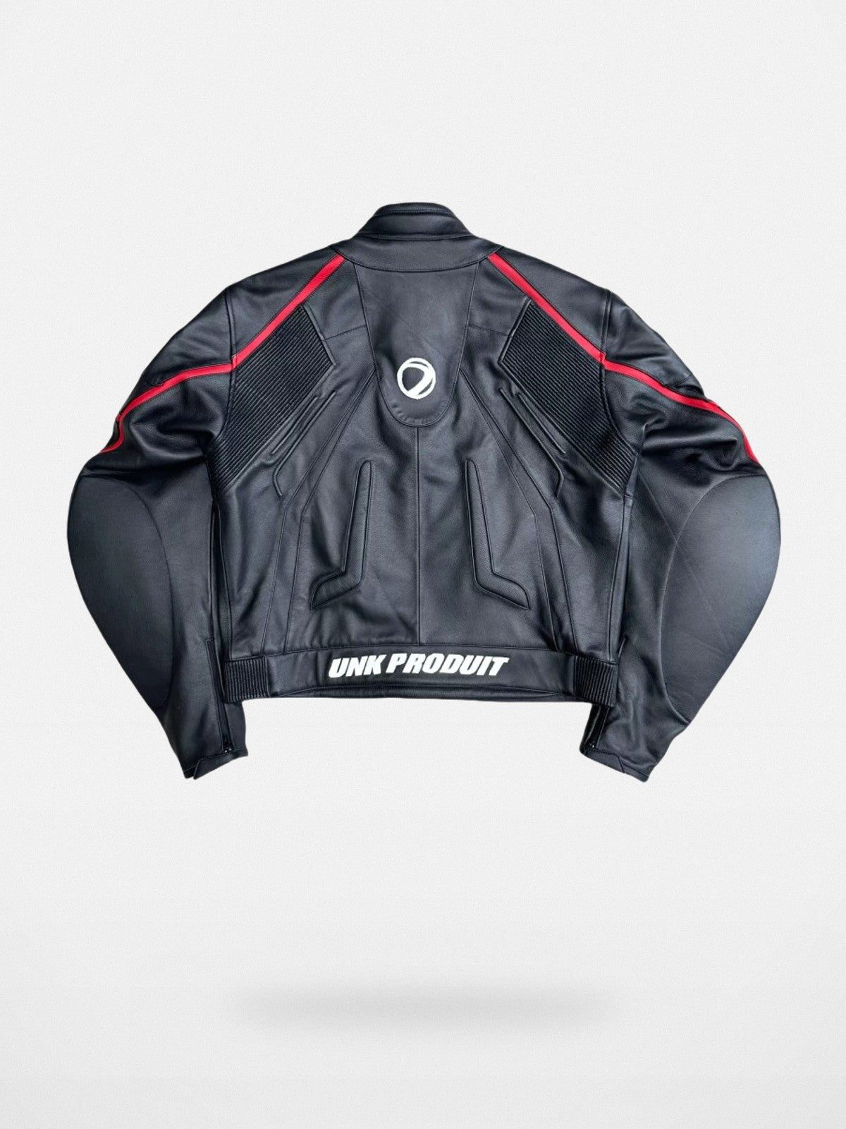 UNKNOWNWORLD Cowhide Leather Racing Jacket in Black