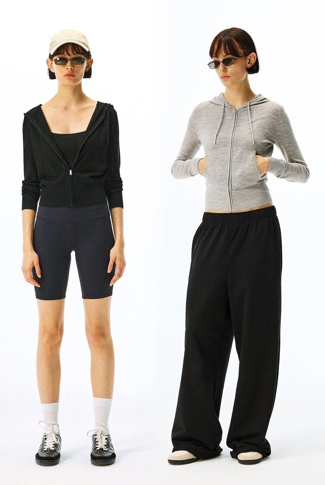 Alright then Zip Up Merino Wool Hoodie in Black - On Model