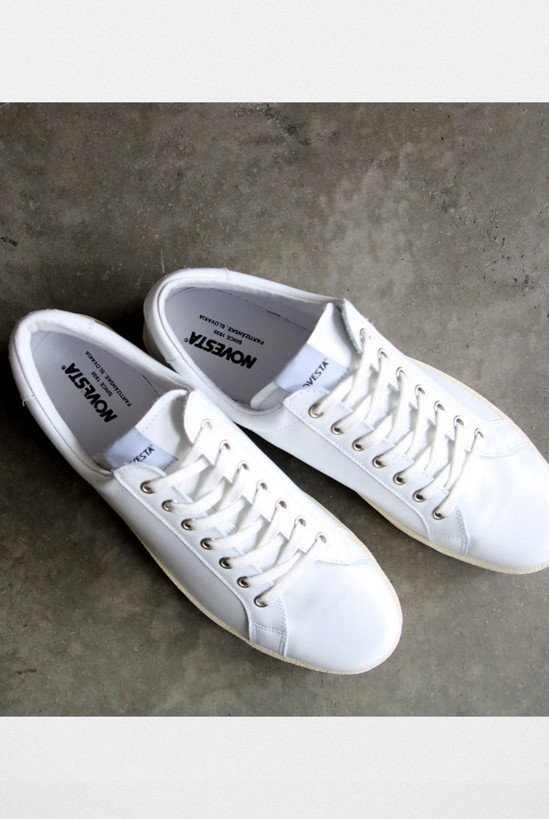 Soda Trendy Goods Italian Leather Tennis Sneakers in White/Ecru
