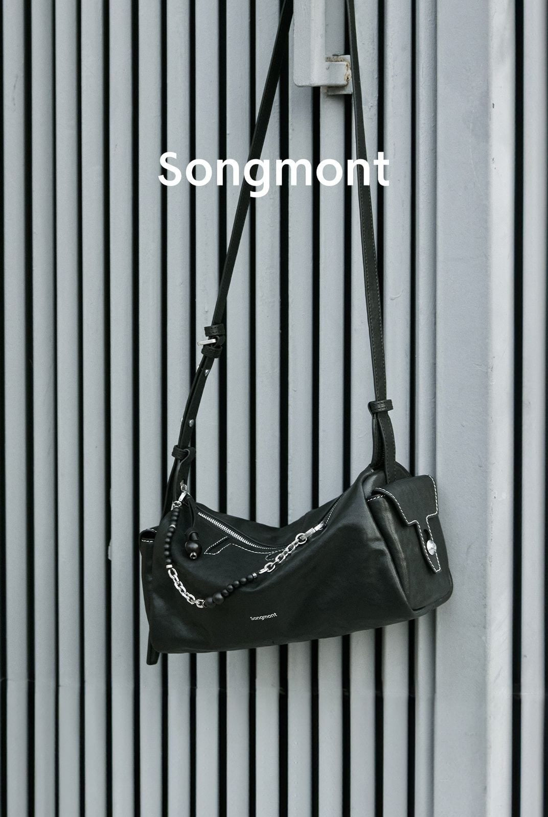 Songmont Mini Leather Camera Bag in Black - Lifestyle