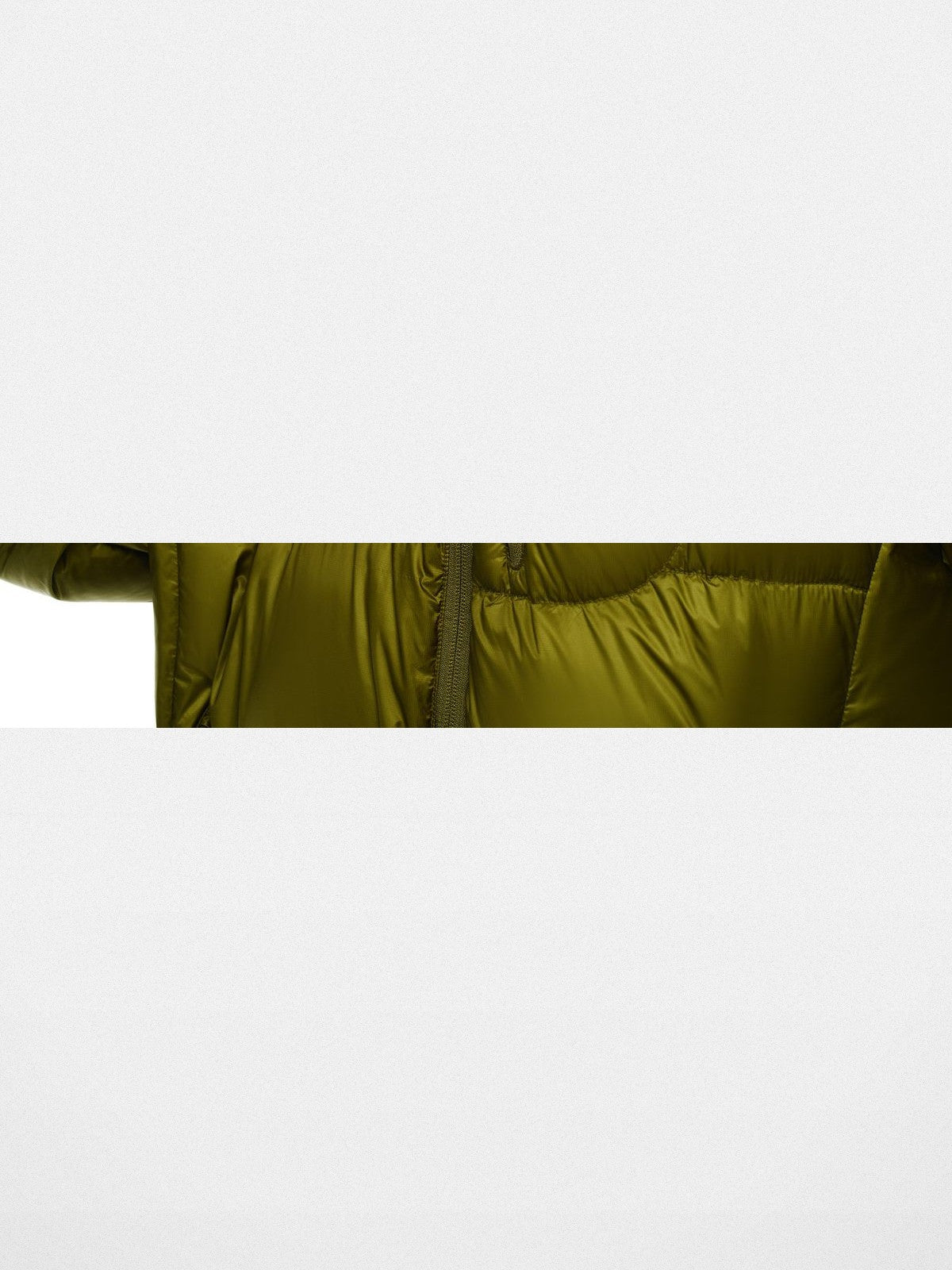 FPA Semi Sheer 800FP Hooded Puffer in Olive - Detail