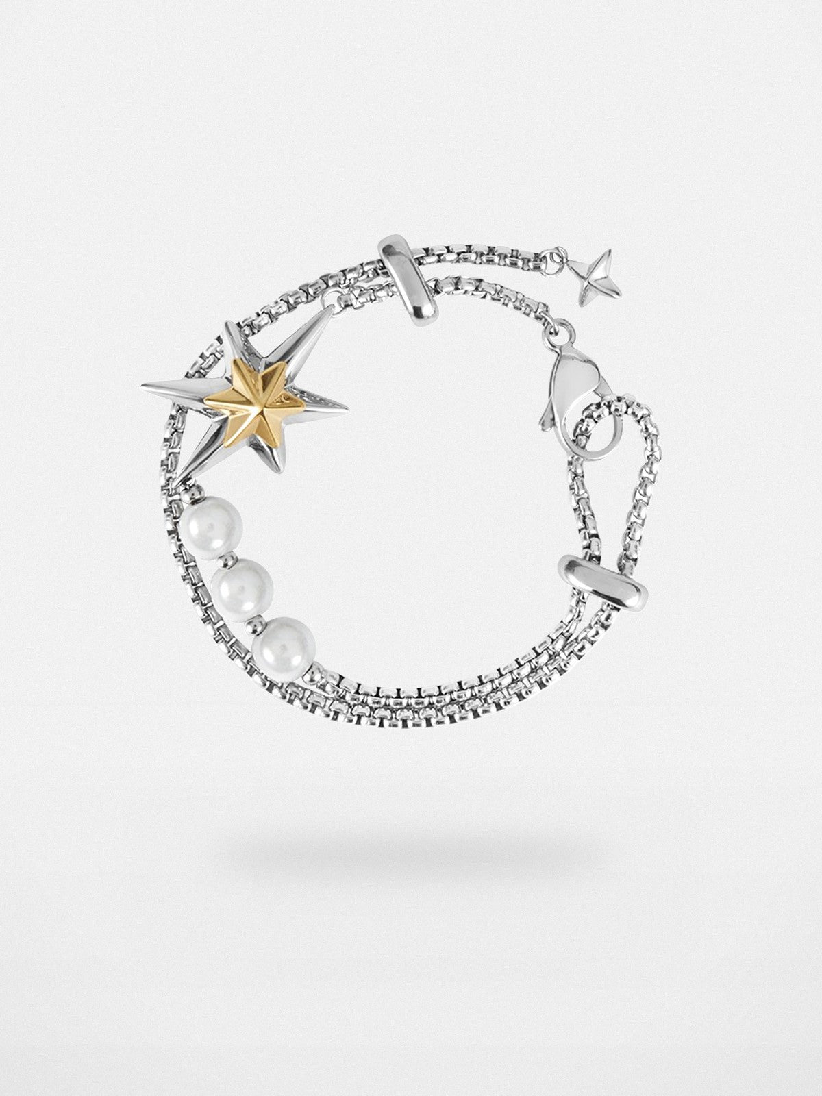 BLACKHEAD Two Tone Star Pearl Bracelet in Gold