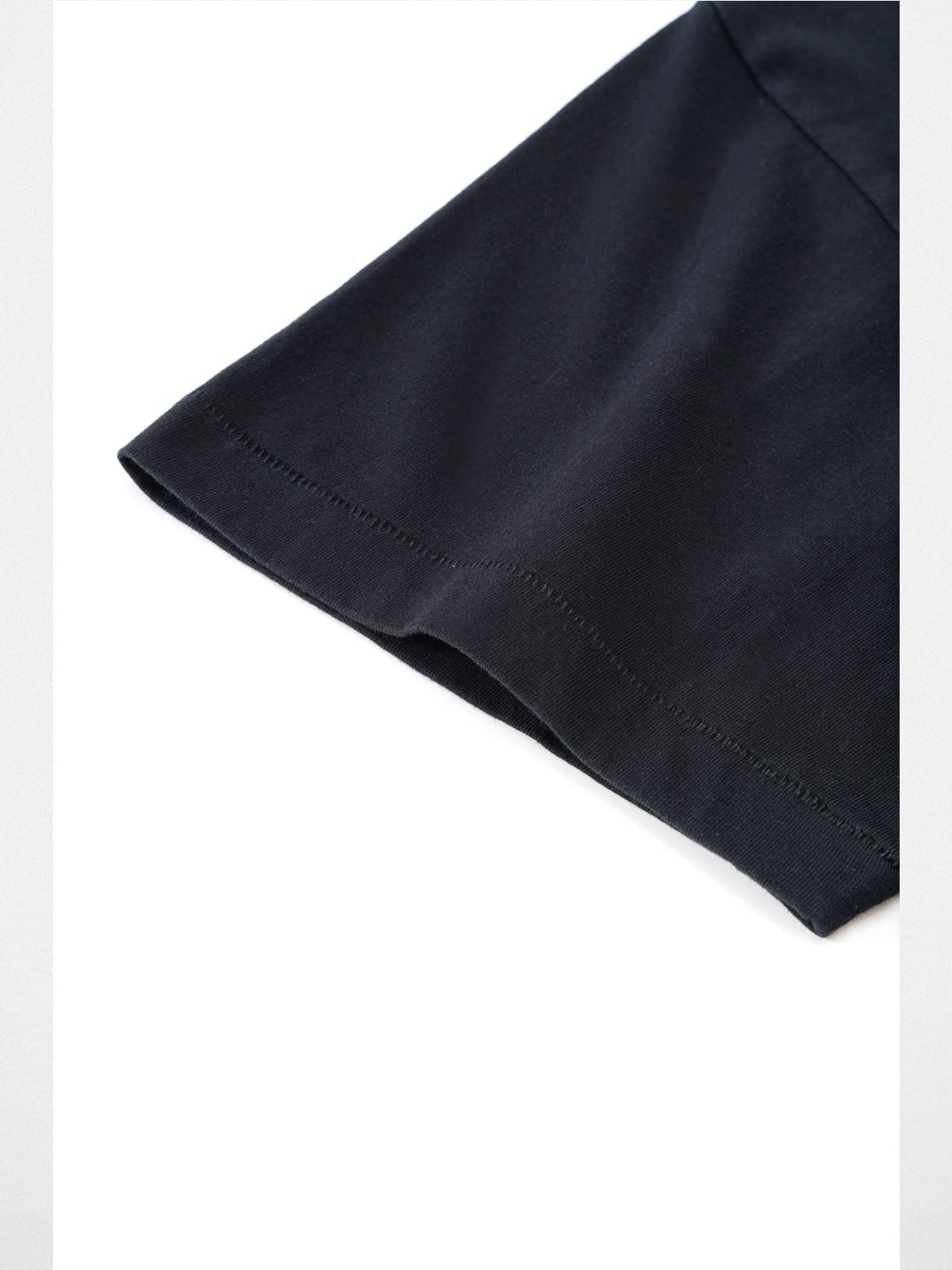 Retro21 Tubular Knit Brushed Cotton T Shirt in Black - Detail