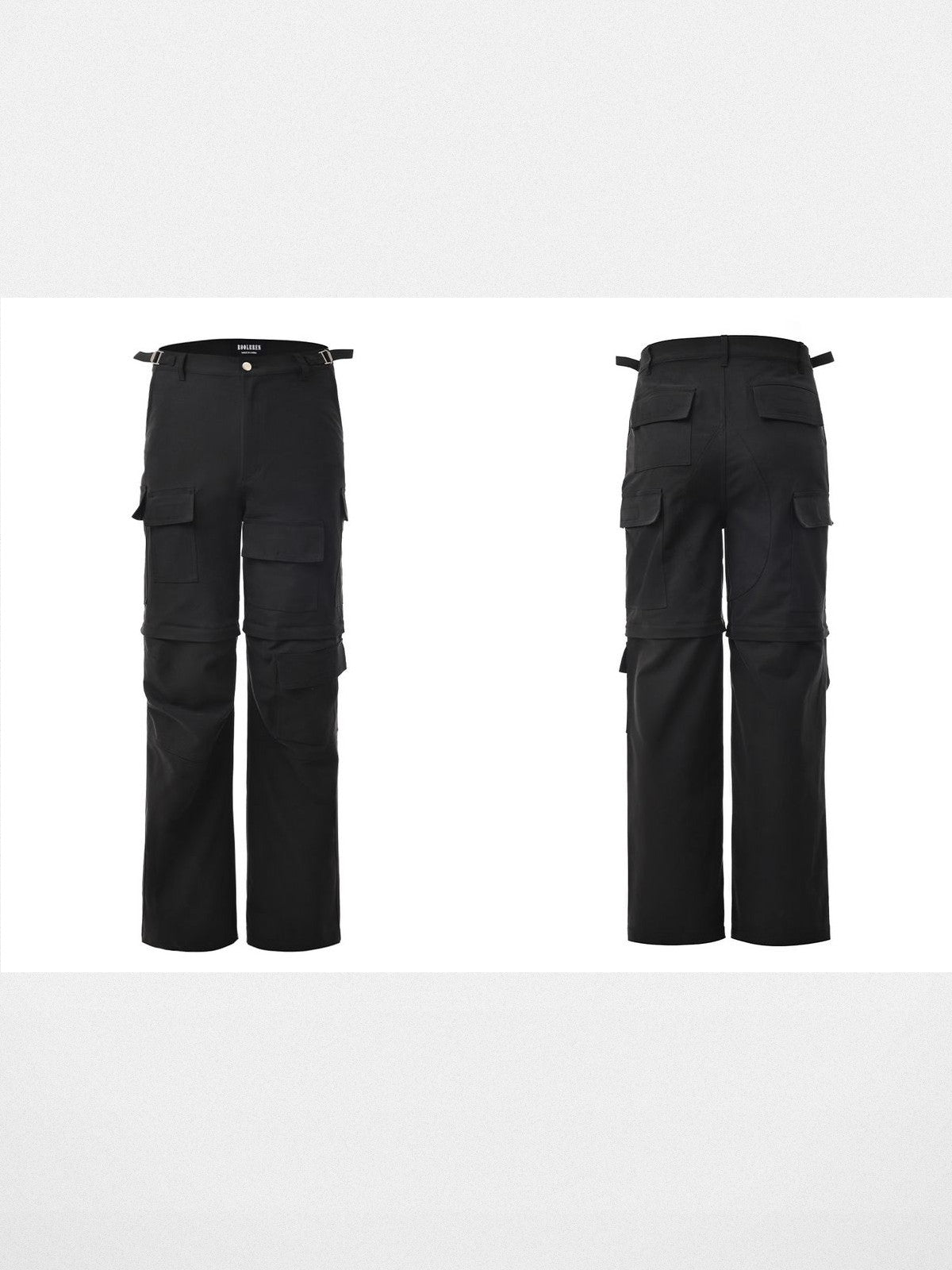 Roolrren homme Detachable 2 in 1 Cargo Pants in Black